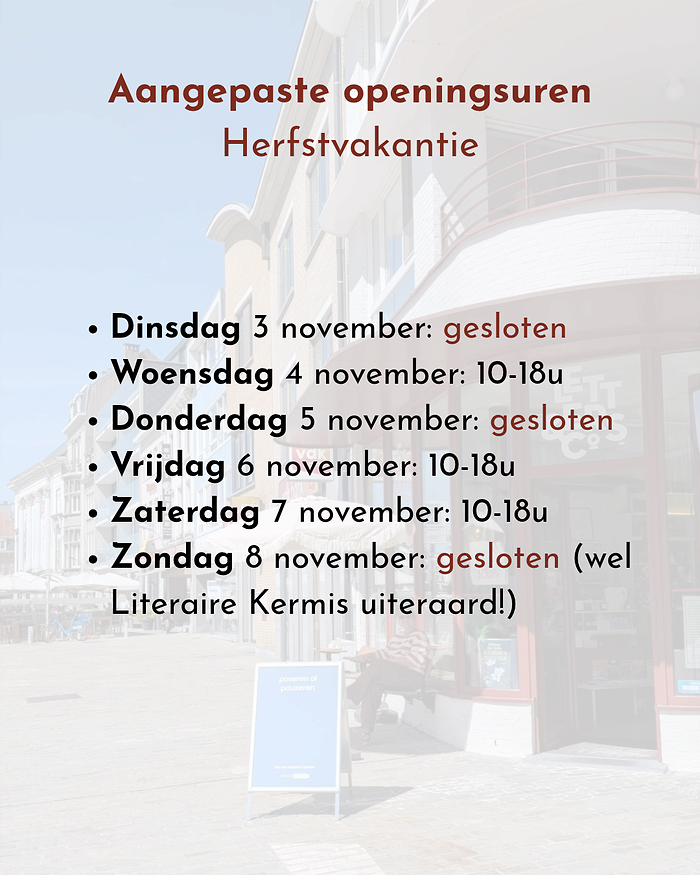 Aangepaste openingsuren herfstvakantie